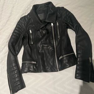 AUTHENTIC Women’s All Saints BLACK Leather Jacket - US Size 2